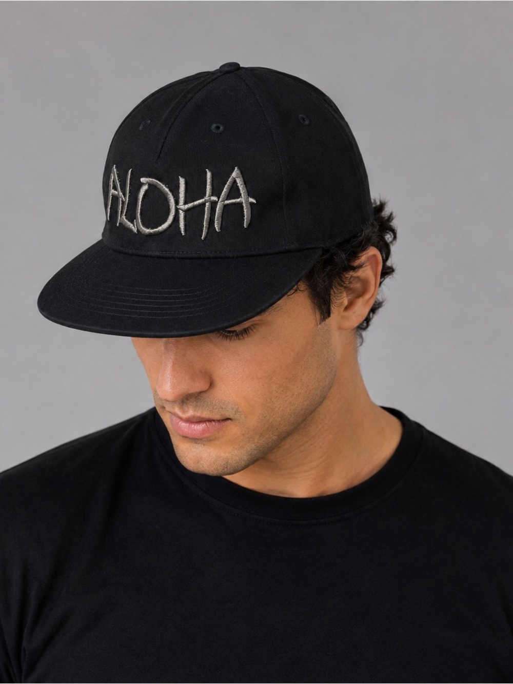 Robin Ruth Hawaii ALOHA Black Snapback Baseball Cap Hat One Size Adjustable